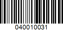 Barcode for 040010031