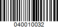 Barcode for 040010032