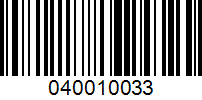 Barcode for 040010033