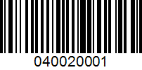 Barcode for 040020001