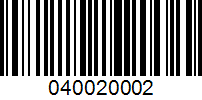 Barcode for 040020002