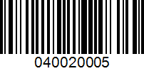 Barcode for 040020005