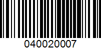 Barcode for 040020007