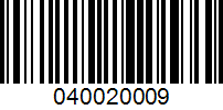 Barcode for 040020009