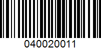 Barcode for 040020011