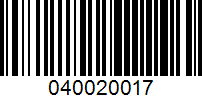 Barcode for 040020017