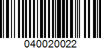 Barcode for 040020022