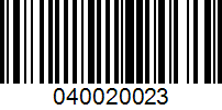 Barcode for 040020023