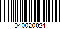 Barcode for 040020024