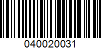 Barcode for 040020031