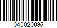 Barcode for 040020035