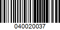 Barcode for 040020037