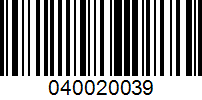 Barcode for 040020039