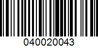 Barcode for 040020043