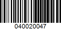 Barcode for 040020047