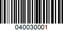 Barcode for 040030001