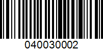 Barcode for 040030002