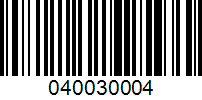 Barcode for 040030004