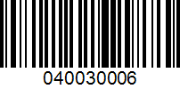 Barcode for 040030006