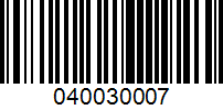 Barcode for 040030007