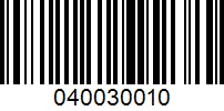 Barcode for 040030010