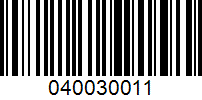 Barcode for 040030011