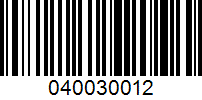 Barcode for 040030012