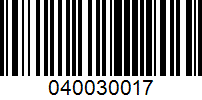 Barcode for 040030017