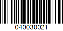 Barcode for 040030021