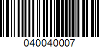 Barcode for 040040007