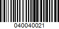 Barcode for 040040021