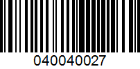 Barcode for 040040027