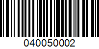 Barcode for 040050002