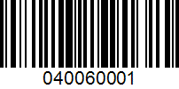 Barcode for 040060001