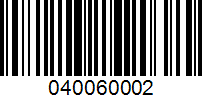 Barcode for 040060002