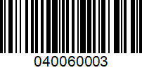 Barcode for 040060003