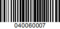 Barcode for 040060007