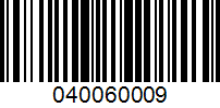 Barcode for 040060009