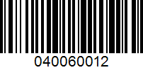 Barcode for 040060012