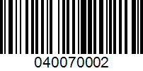 Barcode for 040070002