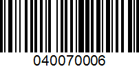 Barcode for 040070006