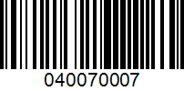 Barcode for 040070007