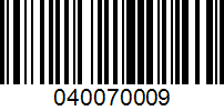 Barcode for 040070009