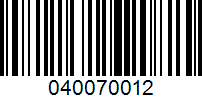 Barcode for 040070012