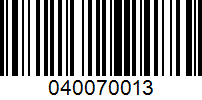 Barcode for 040070013