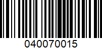 Barcode for 040070015