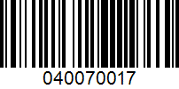 Barcode for 040070017