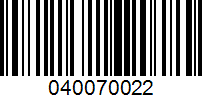 Barcode for 040070022