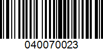 Barcode for 040070023
