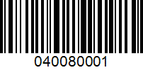 Barcode for 040080001